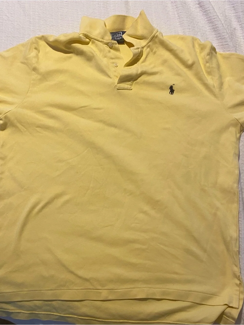 Ralph Lauren Men’s Pale Yellow Polo with Navy Pony